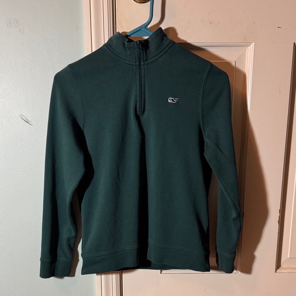 Vineyard Vines boys Dark Green Zip-Up Sweater, size medium (12/14)